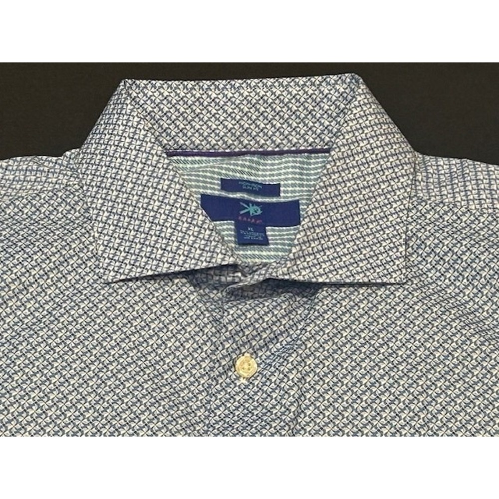 Egara Mens Long Sleeve Button Up Non Iron Slim Fit Shirt w/ Flip Cuffs - Size XL